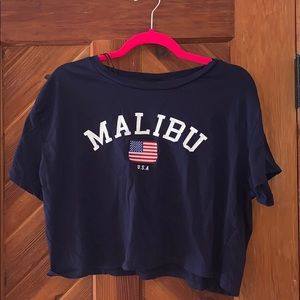 malibu USA cropped t-shirt🤍